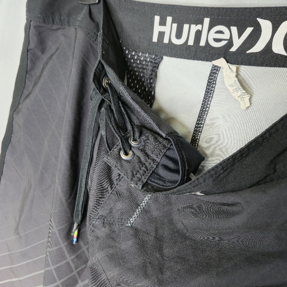 Hurley Phantom Men's Board Shorts Gray/black Size 34 - Picture 4 of 5